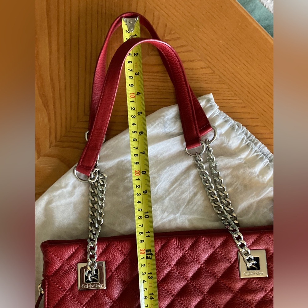 Leather Calvin Klein quilted handbag *Red* - Picture 7 of 7